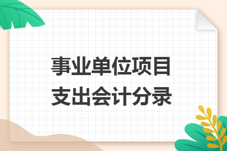 事业单位项目支出会计分录