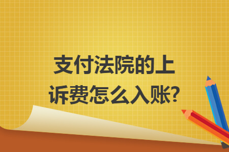支付法院的上诉费怎么入账?