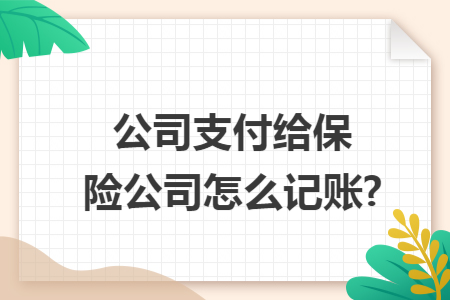 公司支付给保险公司怎么记账?