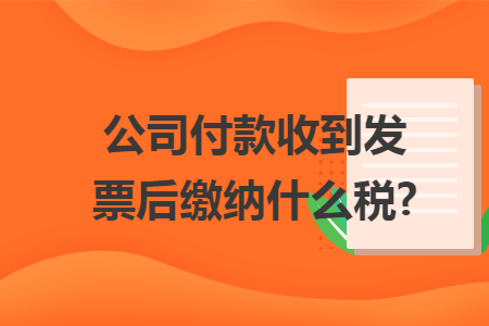 公司付款收到发票后缴纳什么税?