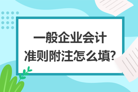 一般企业会计准则附注怎么填?