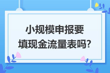 小规模申报要填现金流量表吗?