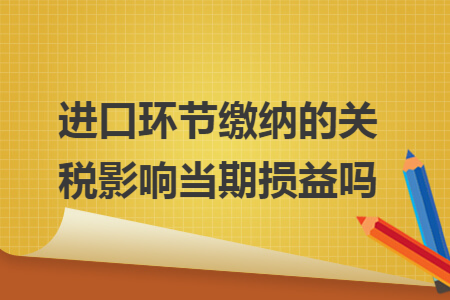 进口环节缴纳的关税影响当期损益吗
