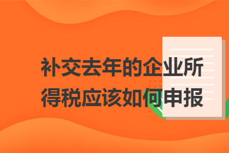 补交去年的企业所得税应该如何申报