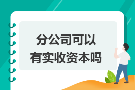 分公司可以有实收资本吗