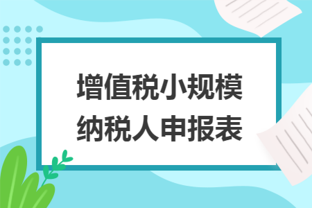 增值税小规模纳税人申报表