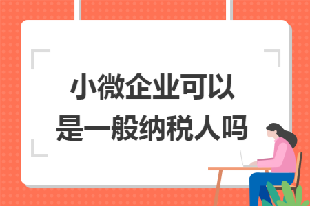 小微企业可以是一般纳税人吗