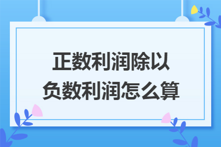 正数利润除以负数利润怎么算