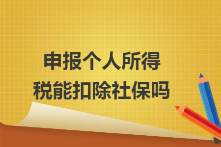 申报个人所得税能扣除社保吗