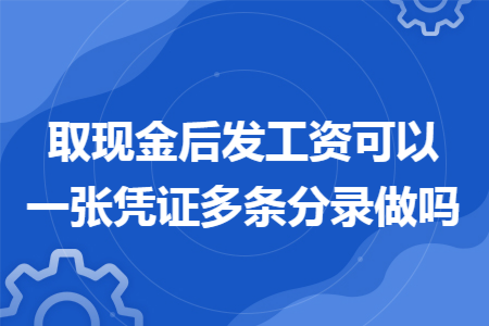 取现金后发工资可以一张凭证多条分录做吗