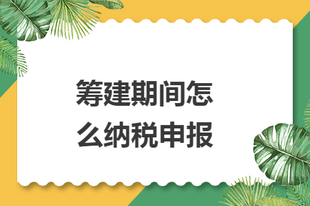 筹建期间怎么纳税申报