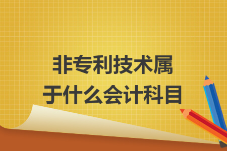 非专利技术属于什么会计科目