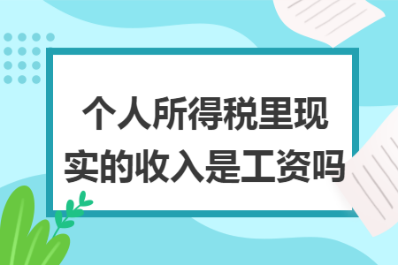 个人所得税里现实的收入是工资吗