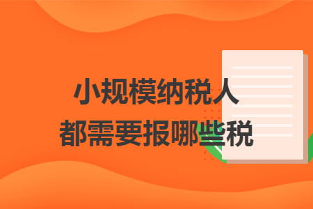 小规模纳税人都需要报哪些税