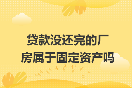 贷款没还完的厂房属于固定资产吗