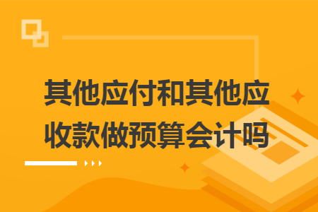 其他应付和其他应收款做预算会计吗