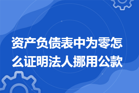 资产负债表中为零怎么证明法人挪用公款