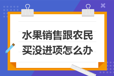 水果销售跟农民买没进项怎么办