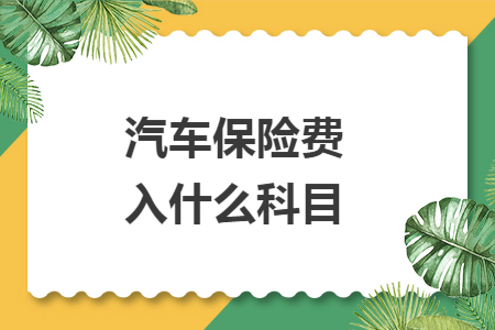 汽车保险费入什么科目