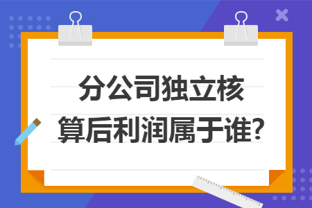 分公司独立核算后利润属于谁?