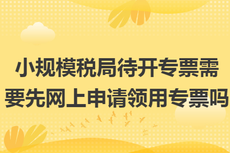 小规模税局待开专票需要先网上申请领用专票吗