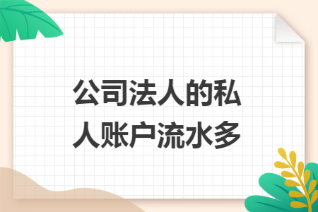 公司法人的私人账户流水多