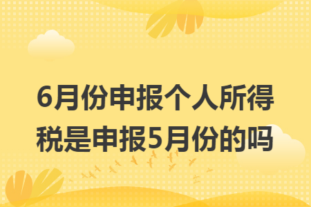 6月份申报个人所得税是申报5月份的吗