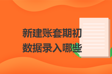 新建账套期初数据录入哪些