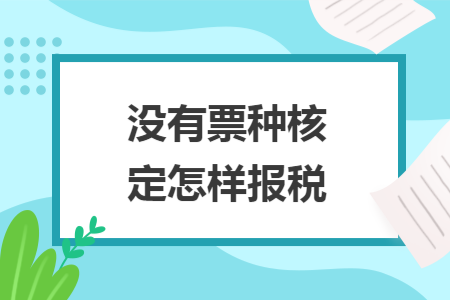 没有票种核定怎样报税 没有票种核定怎样报税