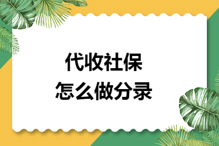 代收社保怎么做分录