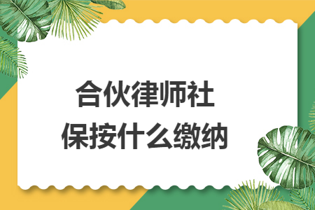 合伙律师社保按什么缴纳