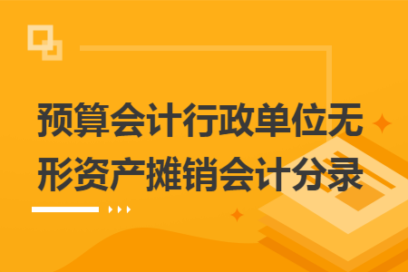 预算会计行政单位无形资产摊销会计分录