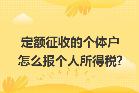 定额征收的个体户怎么报个人所得税?