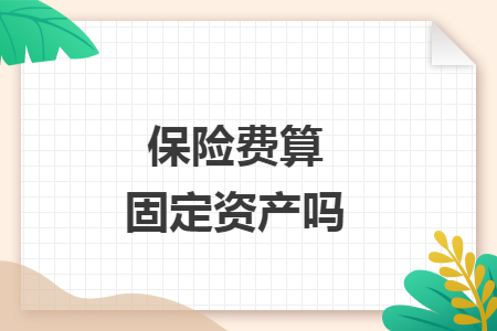 保险费算固定资产吗