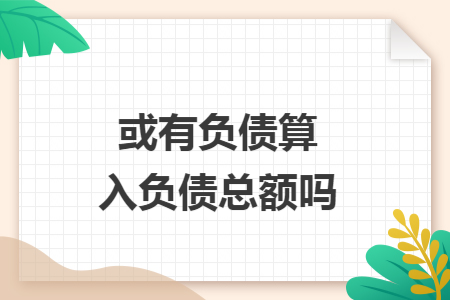 或有负债算入负债总额吗