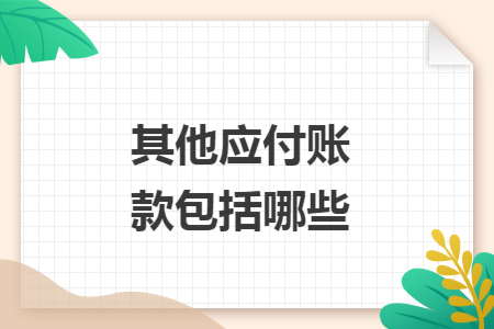 其他应付账款包括哪些