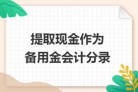 提取现金作为备用金会计分录