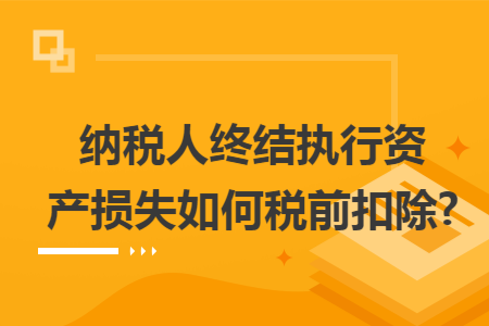 纳税人终结执行资产损失如何税前扣除?