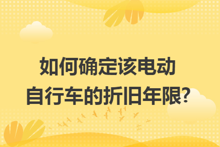 如何确定该电动自行车的折旧年限?
