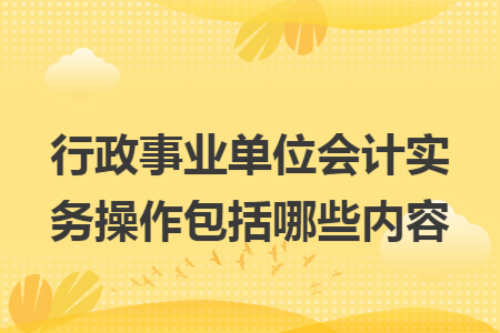 行政事业单位会计实务操作包括哪些内容