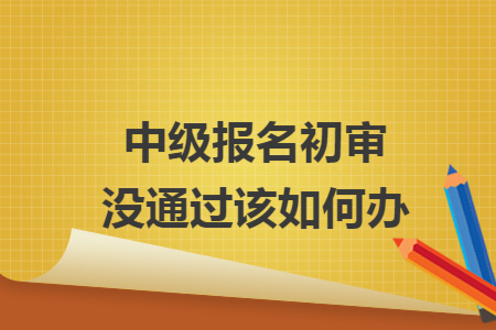 中级报名初审没通过该如何办