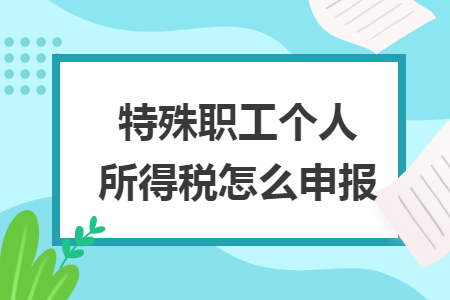 特殊职工个人所得税怎么申报