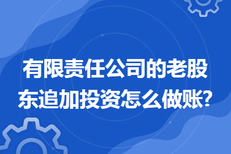 有限责任公司的老股东追加投资怎么做账?