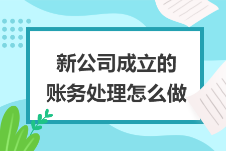 新公司成立的账务处理怎么做