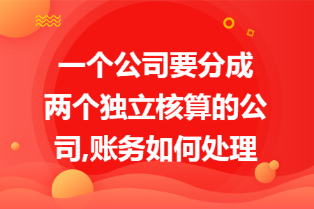 一个公司要分成两个独立核算的公司,账务如何处理