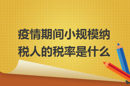 疫情期间小规模纳税人的税率是什么