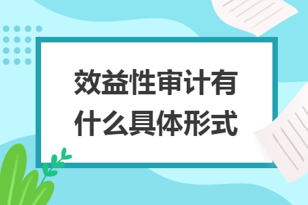 效益性审计有什么具体形式 效益性审计有什么具体形式