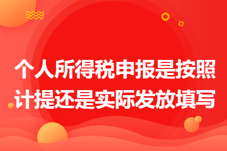 个人所得税申报是按照计提还是实际发放填写