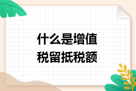 什么是增值税留抵税额 什么是增值税留抵税额