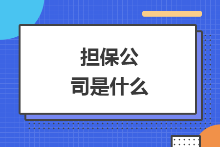 担保公司是什么